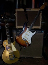 Epiphone Les Paul goldtop and Fender Stratocaster