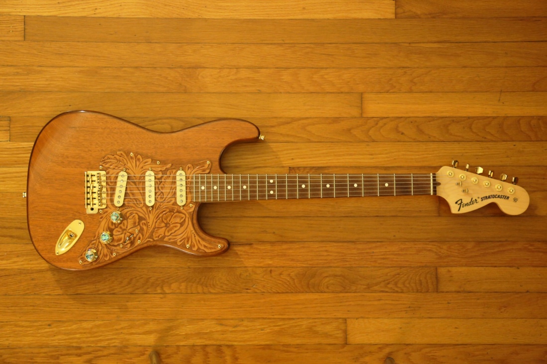 gold leather strat